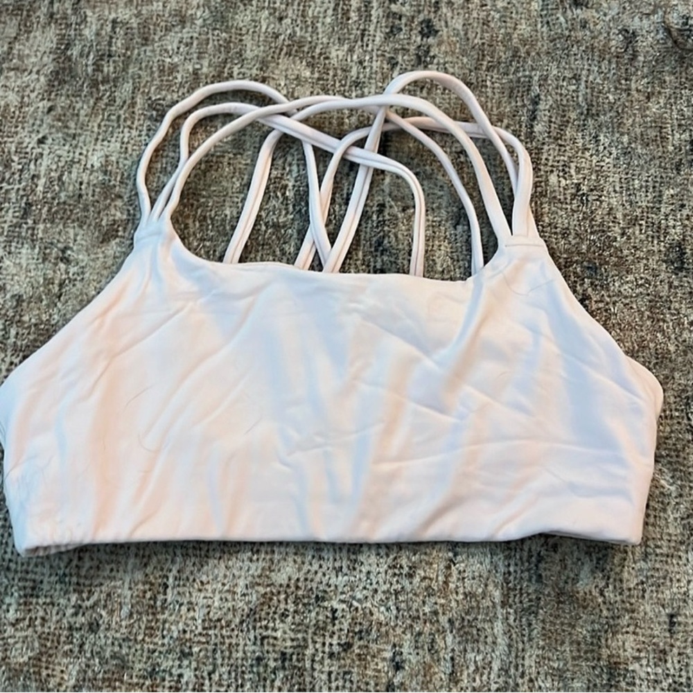 White Strappy Sports Bra